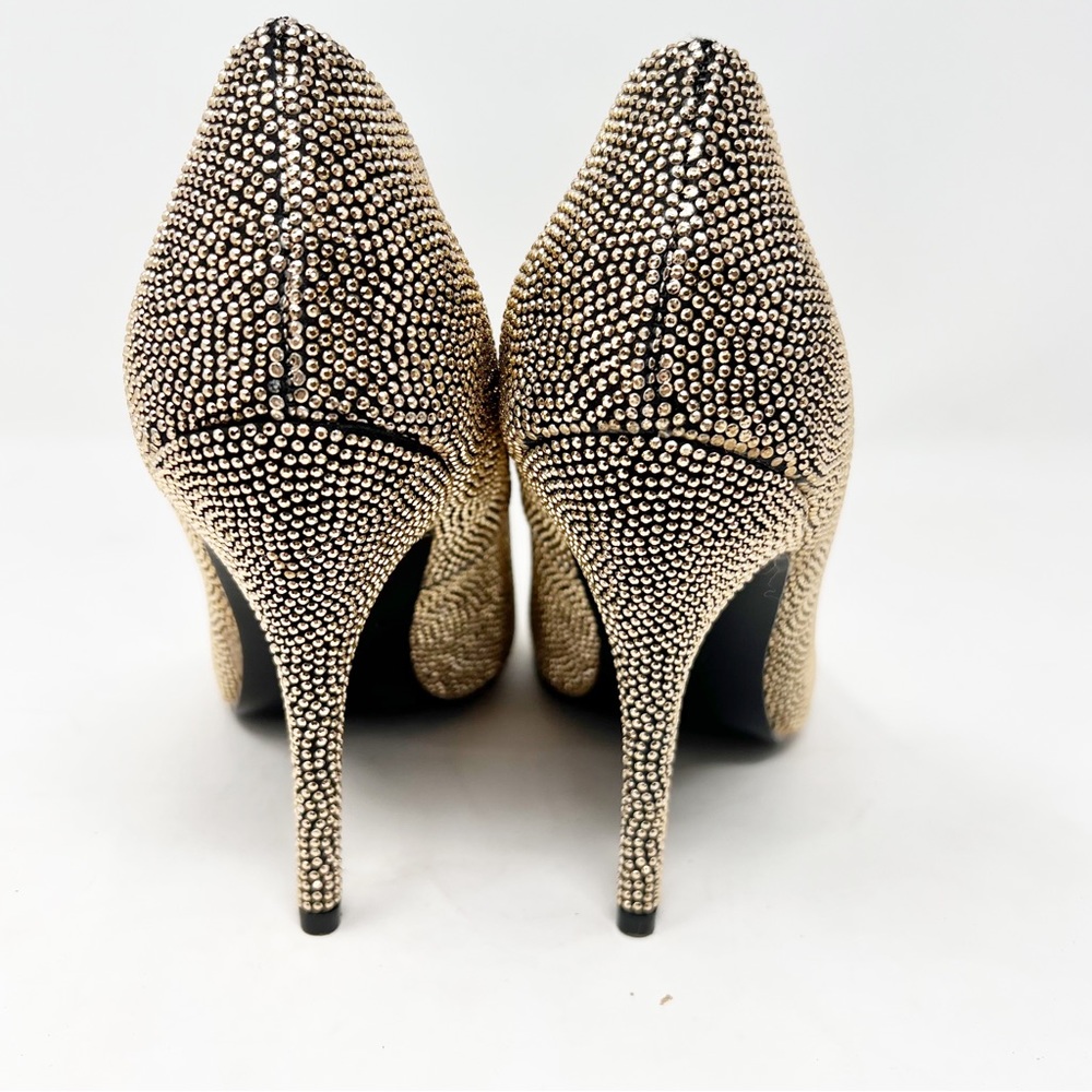 Nina Gold Metallic beaded stiletto heels 9M - Picture 4 of 10